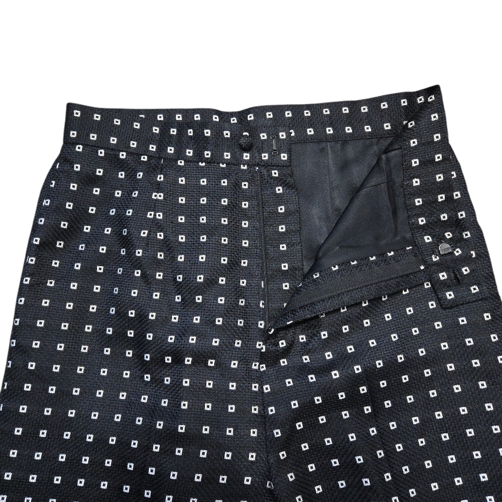 Zang Toi Trouser Pant Black Dotted Geometric - Picture 2 of 6